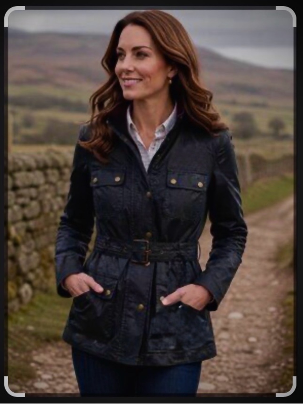 Banana Republic Dark Blue Field Jacket with Hideaway Hood Belt
